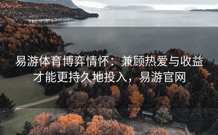 易游体育博弈情怀：兼顾热爱与收益才能更持久地投入，易游官网  第2张