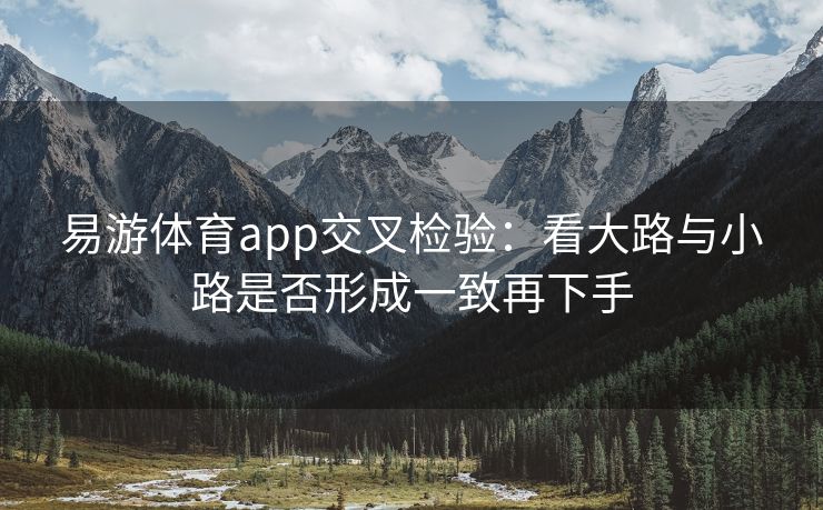 易游体育app交叉检验：看大路与小路是否形成一致再下手